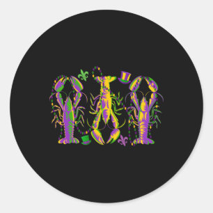 Adesivo Redondo Mardi Gras Crawfish Happy Mardi Gras 2025 Matching
