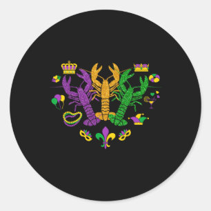 Adesivo Redondo Mardi Gras Crawfish Happy Mardi Gras 2025 Matching