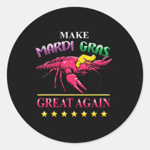 Adesivo Redondo Mardi Gras Crawfish Trump Republicano New Orleans