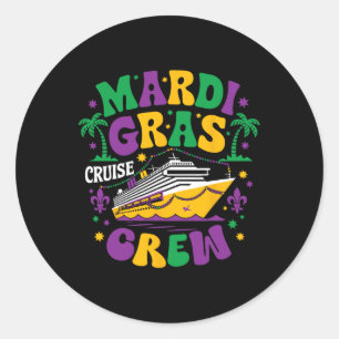 Adesivo Redondo Mardi Gras Cruise Crew 2025 Trip Family Matching C
