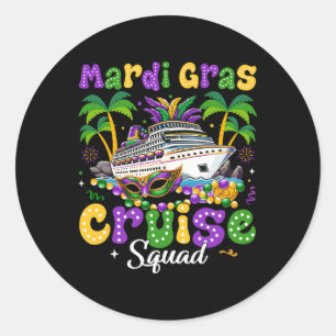 Adesivo Redondo Mardi Gras Cruise Crew 2025 Trip New Orleans Famil