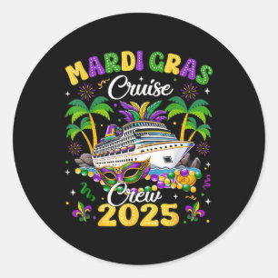 Adesivo Redondo Mardi Gras Cruise Crew 2025 Trip New Orleans Famil