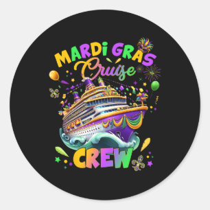 Adesivo Redondo Mardi Gras Cruise Crew 2025 Trip New Orleans Famil