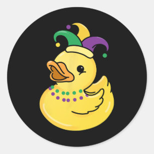Adesivo Redondo Mardi Gras Duck