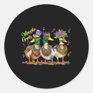 Adesivo Redondo Mardi Gras Duck Carnival Costume Louisiana Men War