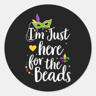 Adesivo Redondo Mardi Gras, estou aqui para o presente da Miçanga