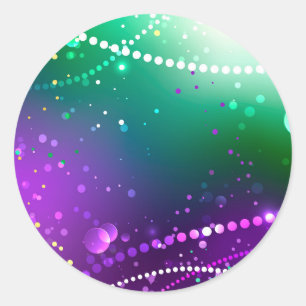 Adesivo Redondo Mardi Gras Festivo Purple Background