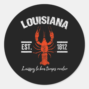 Adesivo Redondo Mardi Gras Louisiana Crawfish Tee New Orleans Men