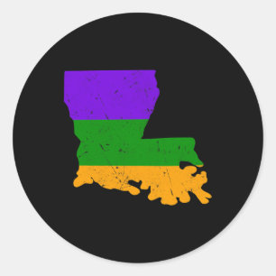 Adesivo Redondo Mardi Gras Louisiana, em apuros