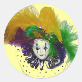 Adesivo Redondo Mardi Gras Mask 2 Sticker
