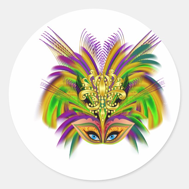 Adesivo Redondo Mardi-Gras-Mask-The-Queen-V-2 (Frente)