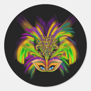 Adesivo Redondo Mardi-Gras-Mask-The-Queen-V-3