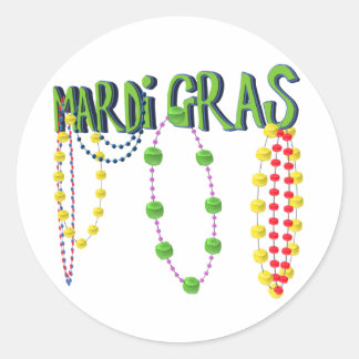 Adesivo Redondo Mardi Gras Miçanga