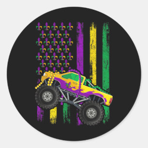 Adesivo Redondo Mardi Gras Monster Miçanga Sinalizador de Caminhão