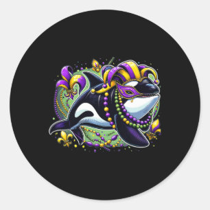 Adesivo Redondo Mardi Gras Orca Whale