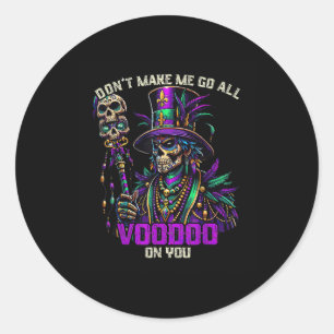Adesivo Redondo Mardi Gras, Padre Bruxa Doutor Voodoo Em Você