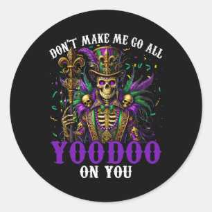 Adesivo Redondo Mardi Gras Priest Top Hat New Orleans WitDoctor