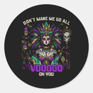 Adesivo Redondo Mardi Gras - Priestesa Mulheres Nova Orleans Bruxa