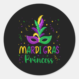 Adesivo Redondo Mardi Gras Princesa Nova Orleans Carnaval Mardi Gr