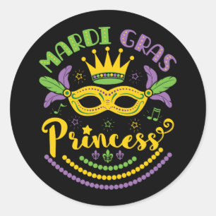 Adesivo Redondo Mardi Gras Princess