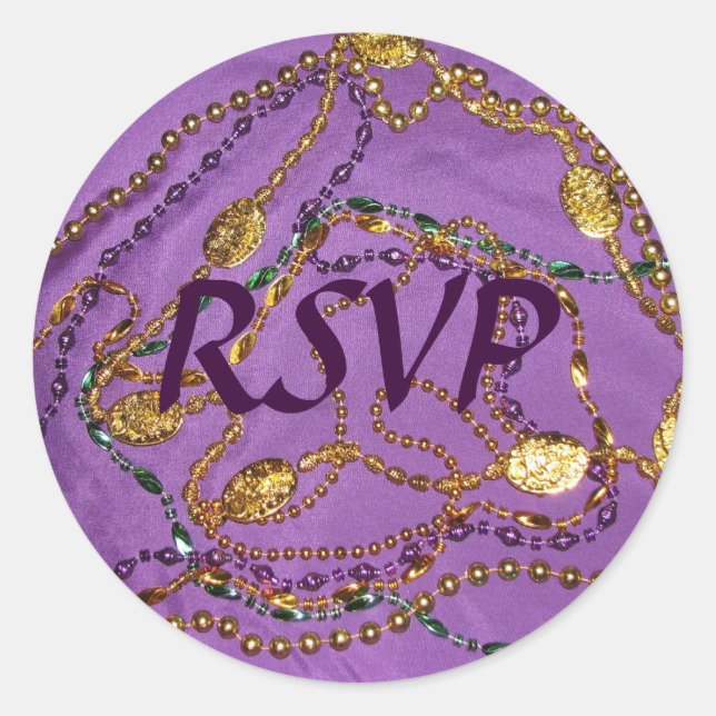 Adesivo Redondo Mardi Gras RSVP Sticker (Frente)