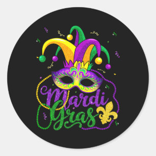Adesivo Redondo Mardi Gras Shirts Para Mulheres Crianças Miçangas 