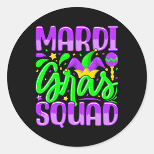 Adesivo Redondo Mardi Gras Squad 1