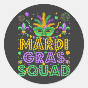 Adesivo Redondo Mardi Gras Squad Matching