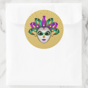 Adesivo Redondo Mardi Gras Sticker