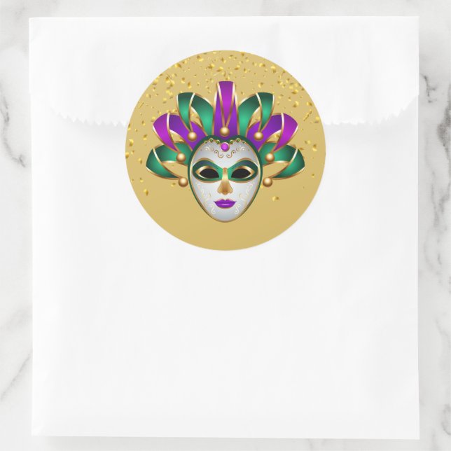 Adesivo Redondo Mardi Gras Sticker (Bolsa)