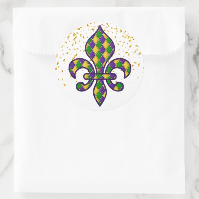 Adesivo Redondo Mardi Gras Sticker (Bolsa)
