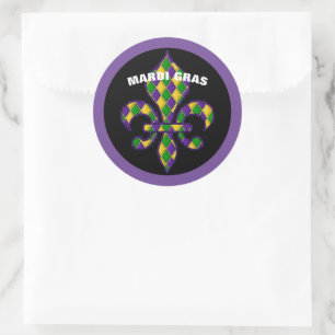 Adesivo Redondo Mardi Gras Sticker
