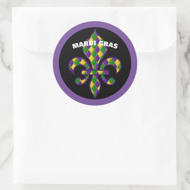 Adesivo Redondo Mardi Gras Sticker (Bolsa)