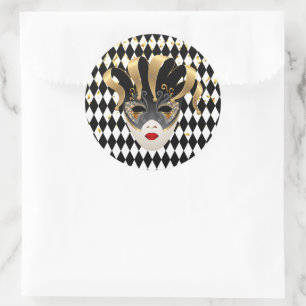 Adesivo Redondo Mardi Gras Sticker