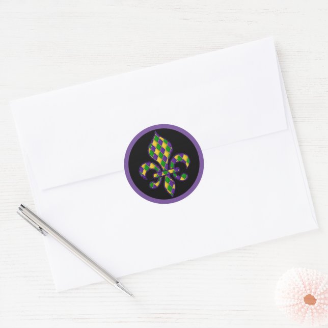 Adesivo Redondo Mardi Gras Sticker (Envelope)