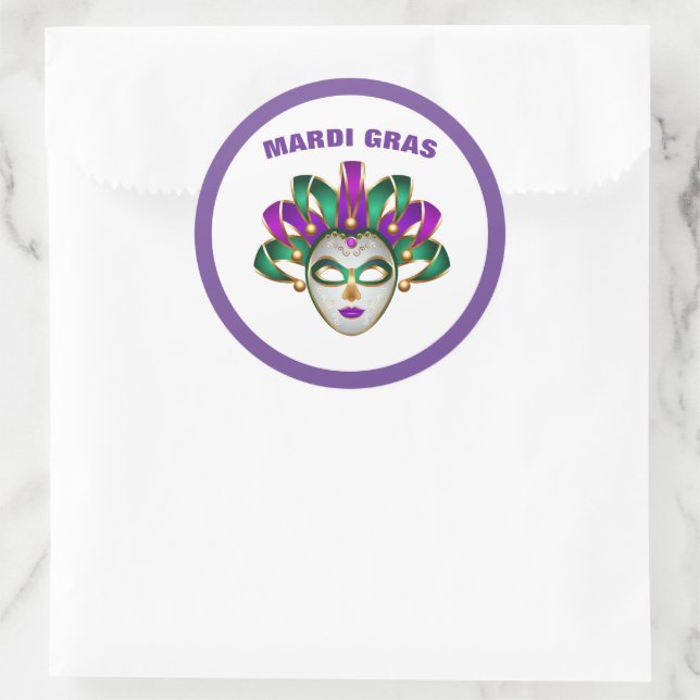 Adesivo Redondo Mardi Gras Sticker (Bolsa)