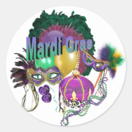 Adesivo Redondo Mardi Gras Sticker