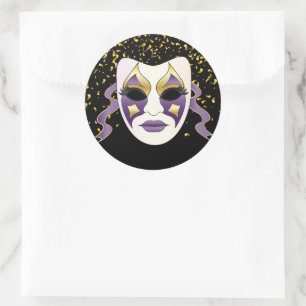 Adesivo Redondo Mardi Gras Sticker