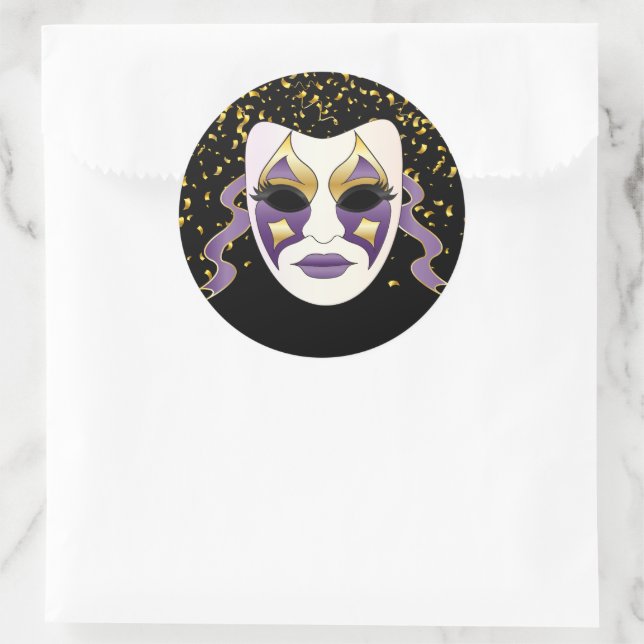 Adesivo Redondo Mardi Gras Sticker (Bolsa)