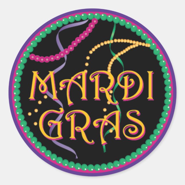 Adesivo Redondo Mardi Gras Sticker (Frente)