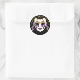 Adesivo Redondo Mardi Gras Sticker