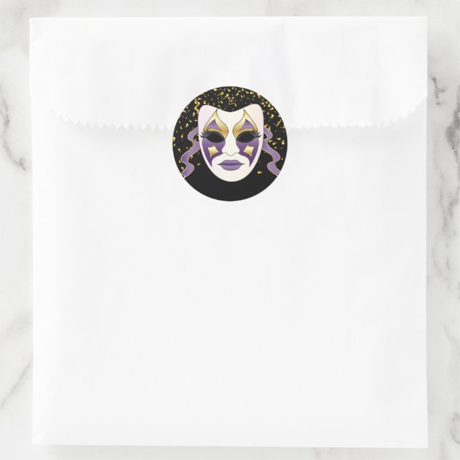 Adesivo Redondo Mardi Gras Sticker (Bolsa)