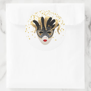 Adesivo Redondo Mardi Gras Sticker