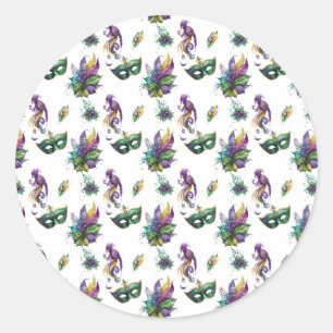 Adesivo Redondo Mardi Gras Sticker