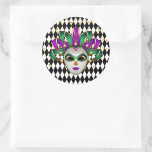 Adesivo Redondo Mardi Gras Sticker