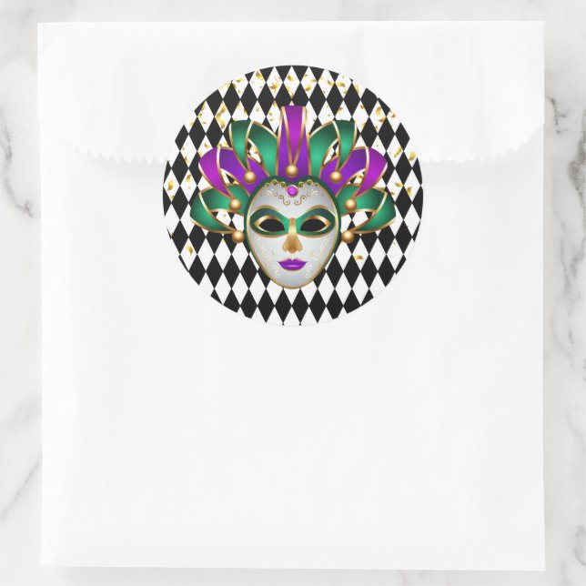 Adesivo Redondo Mardi Gras Sticker (Bolsa)