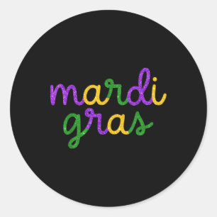 Adesivo Redondo Mardi Gras T Mostra Festa Mardi Gras Engraçado Par