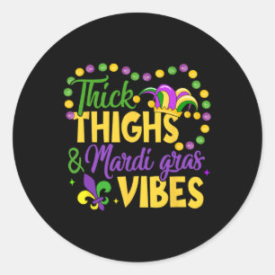 Adesivo Redondo Mardi Gras Vibes Fleur De Lis Mardi G