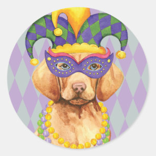 Adesivo Redondo Mardi Gras Vizsla