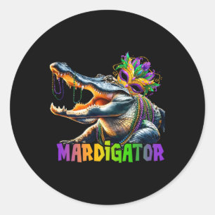 Adesivo Redondo Mardigator Mardi Gras Alligator Costume Men